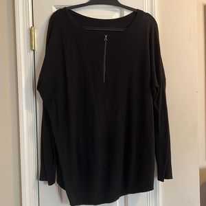 Tissue weight HALOGEN Cotton Zip Back Sweater Tunic! Size Large